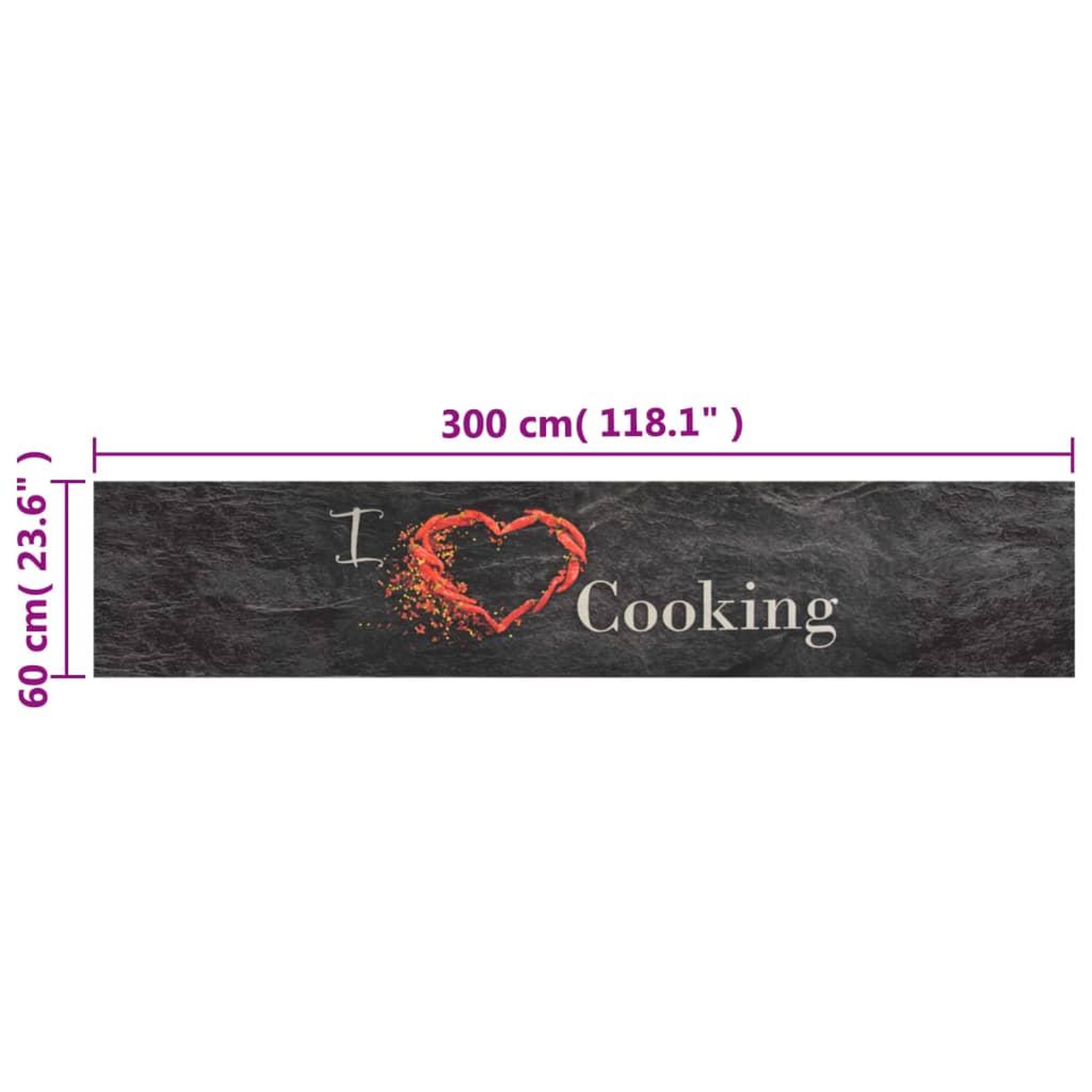 Voir la diapositive 6 : VIDAXL Tapis de cuisine lavable impression cuisine noir 60x300 cm