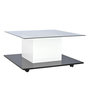 Voir la diapositive 6 : MERAX Table Basse Brillante Avec LED, Plateau En Verre Et Roues Pivotantes Amovibles