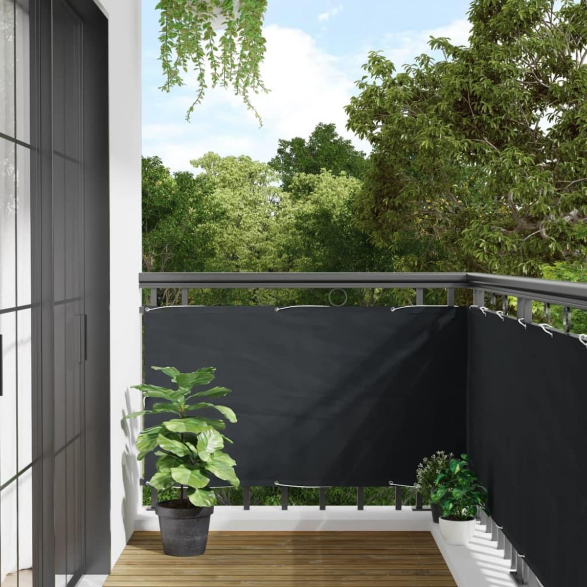 VIDAXL Ecran de balcon Anthracite 75x300 cm Tissu Oxford