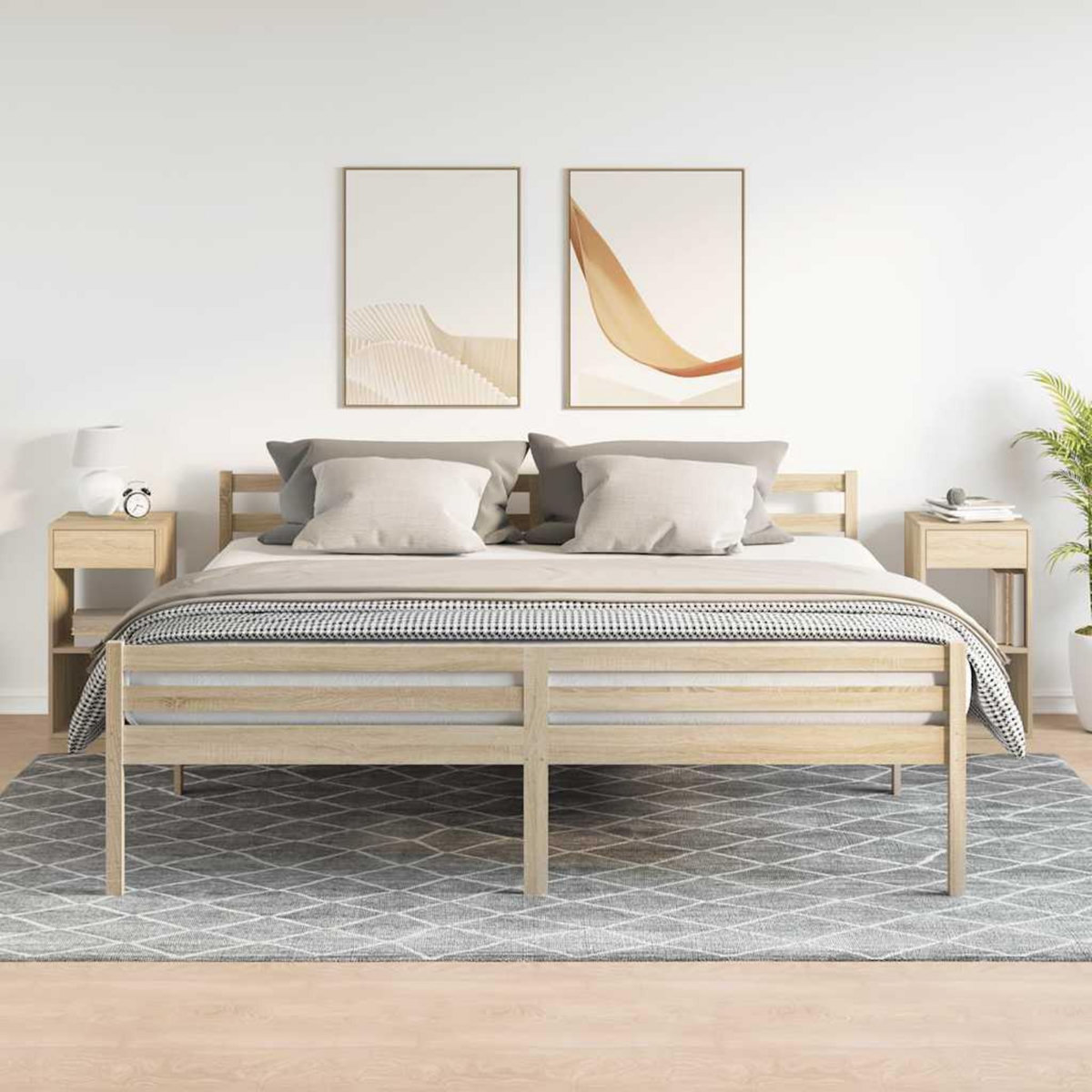 VIDAXL Tables de chevet avec tiroir 2 pcs chene sonoma 35x34x66,5 cm