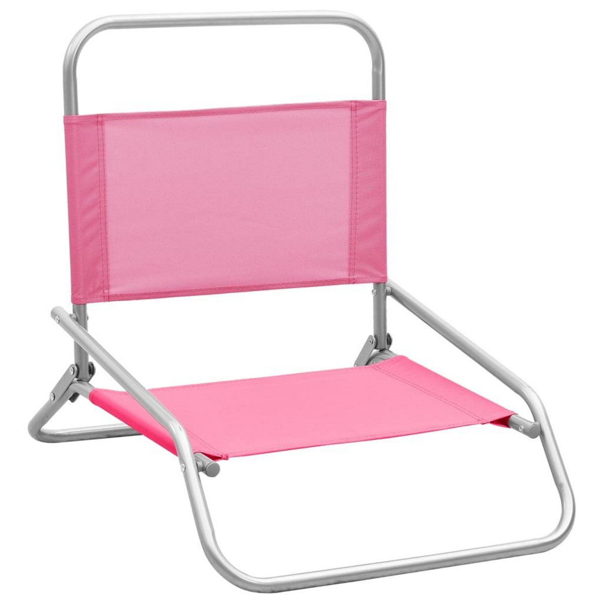 VIDAXL Chaises de plage pliables lot de 2 Rose Tissu