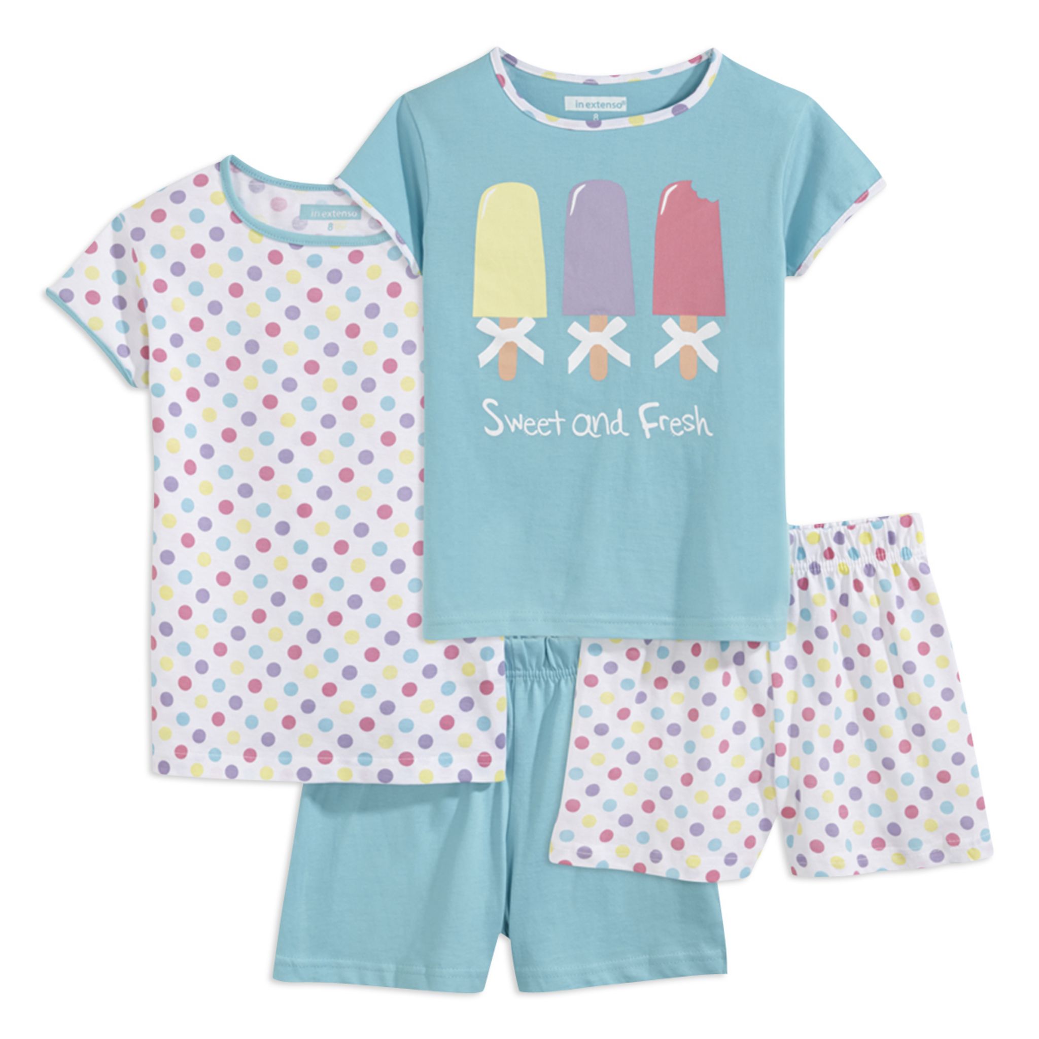 Lot De 2 Pyjashorts Fille En Maille Côtelée Écru 12A - Pyjama Doux Et Confortable