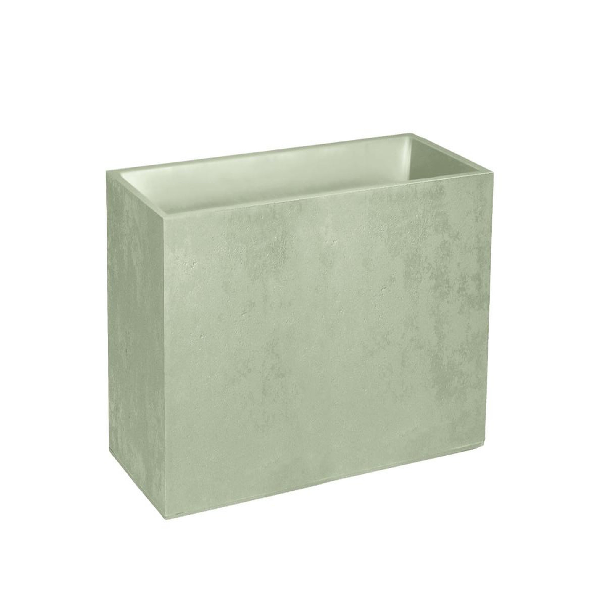 Eda Jardinière muret basalt décor béton 116 l - vert amande - eda