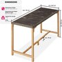 Voir la diapositive 6 : tectake Table de bar en rotin avec cadre en aluminium et bois marron naturel