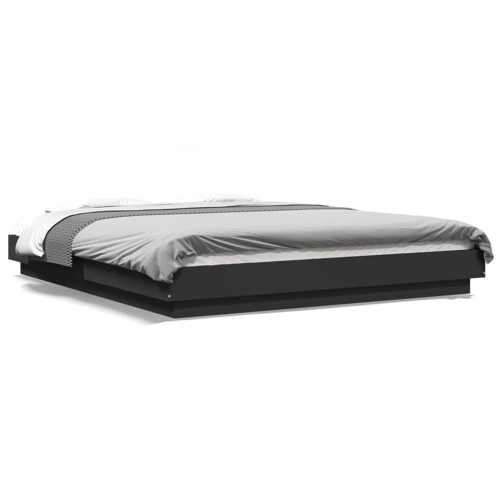 Voir la diapositive 2 : VIDAXL Cadre de lit avec lumieres LED sans matelas noir 150x200 cm