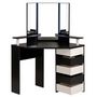 Voir la diapositive 3 : Coiffeuse d'angle 3 miroirs 5 tiroirs pivotants GIRLY