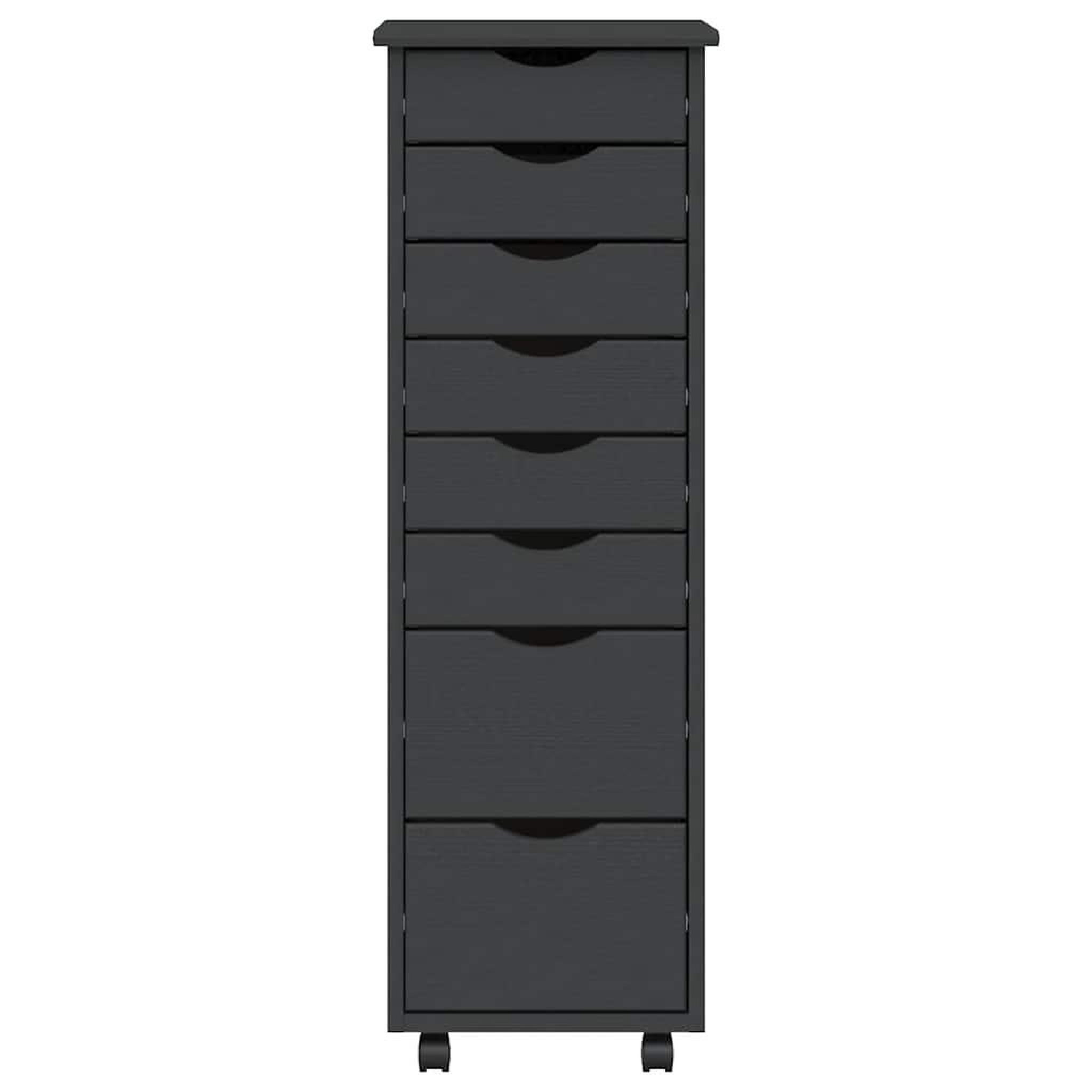 Voir la diapositive 5 : VIDAXL Armoire roulante avec tiroirs MOSS gris bois de pin solide