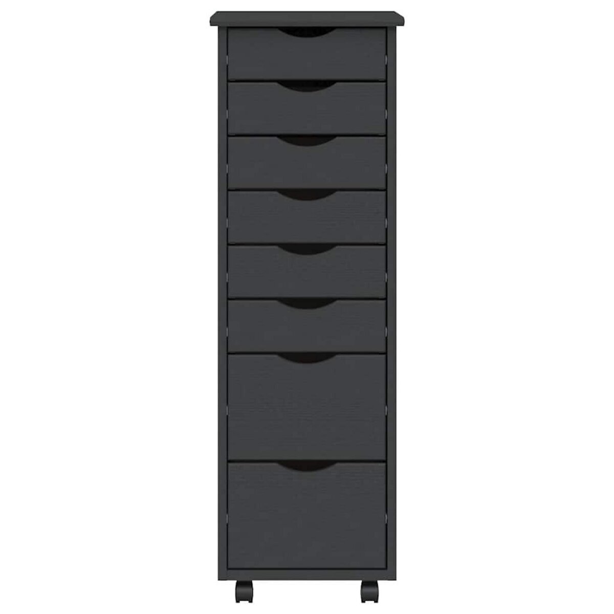 VIDAXL Armoire roulante avec tiroirs MOSS gris bois de pin solide