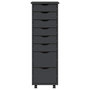 Voir la diapositive 5 : VIDAXL Armoire roulante avec tiroirs MOSS gris bois de pin solide
