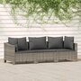Voir la diapositive 1 : VIDAXL Salon de jardin 3 pcs avec coussins Gris Resine tressee