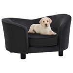 VIDAXL Canape pour chien Noir 69x49x40 cm Peluche et similicuir