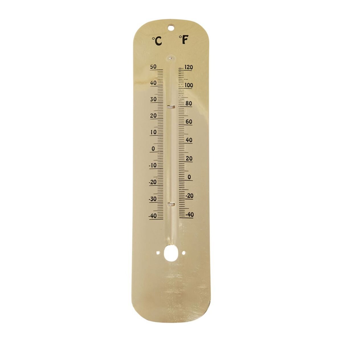 GARDENSTAR Thermometre metallique blanc - 20cm