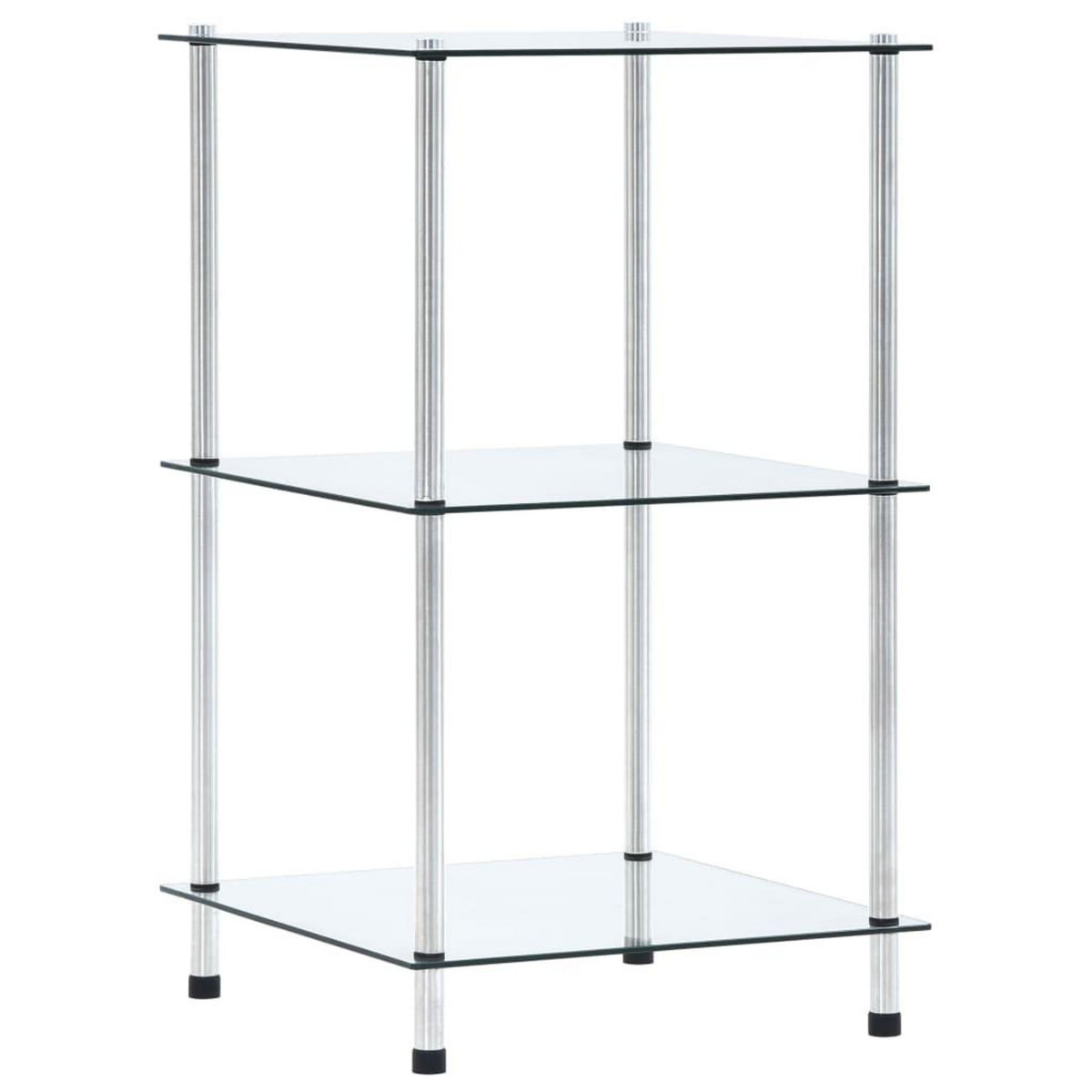 VIDAXL Etagere 3 niveaux Transparent 40x40x67 cm Verre trempe