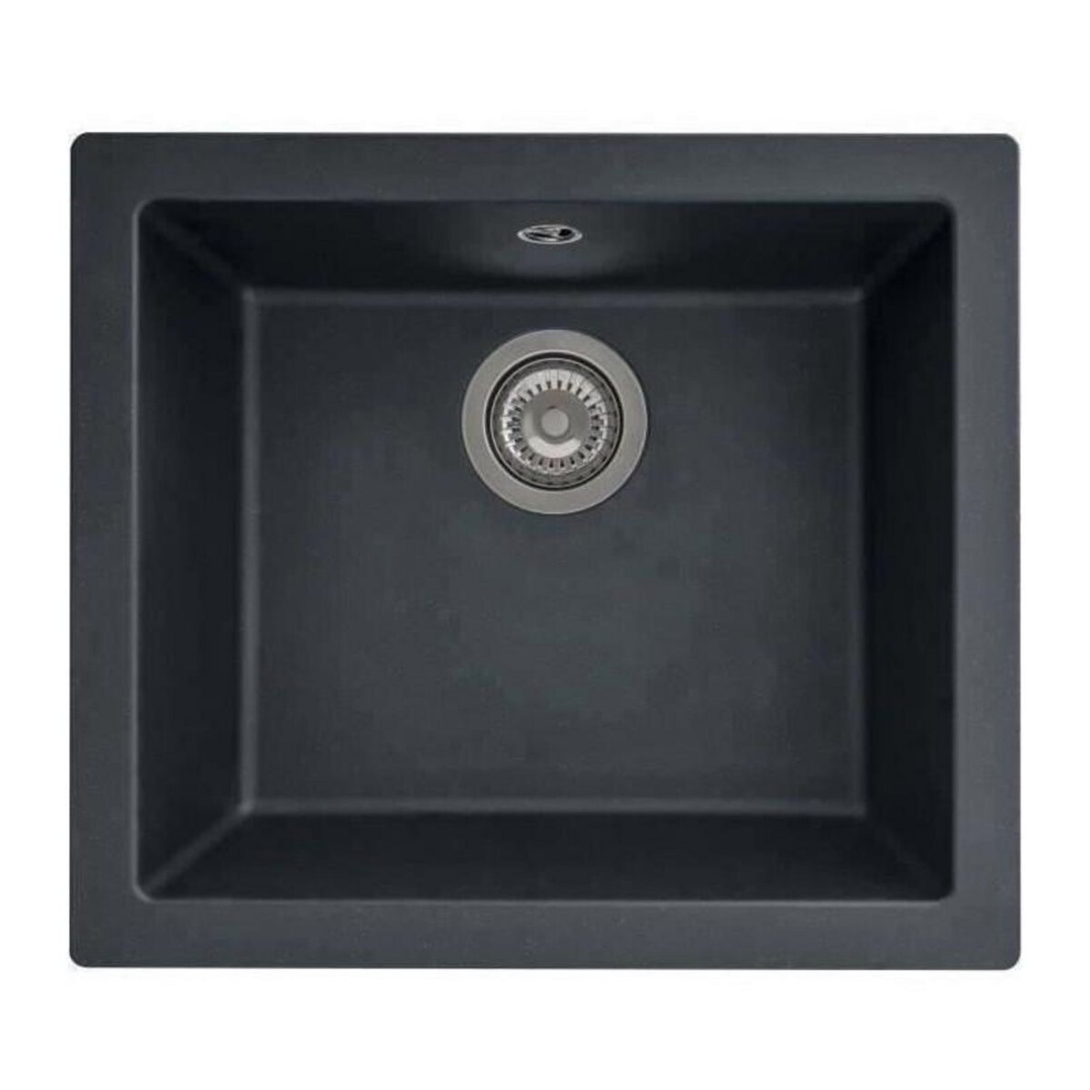 STRADOUR Evier en résine 1 cuve - Noir pailleté - A encastrer ou sous plan - STRADOUR