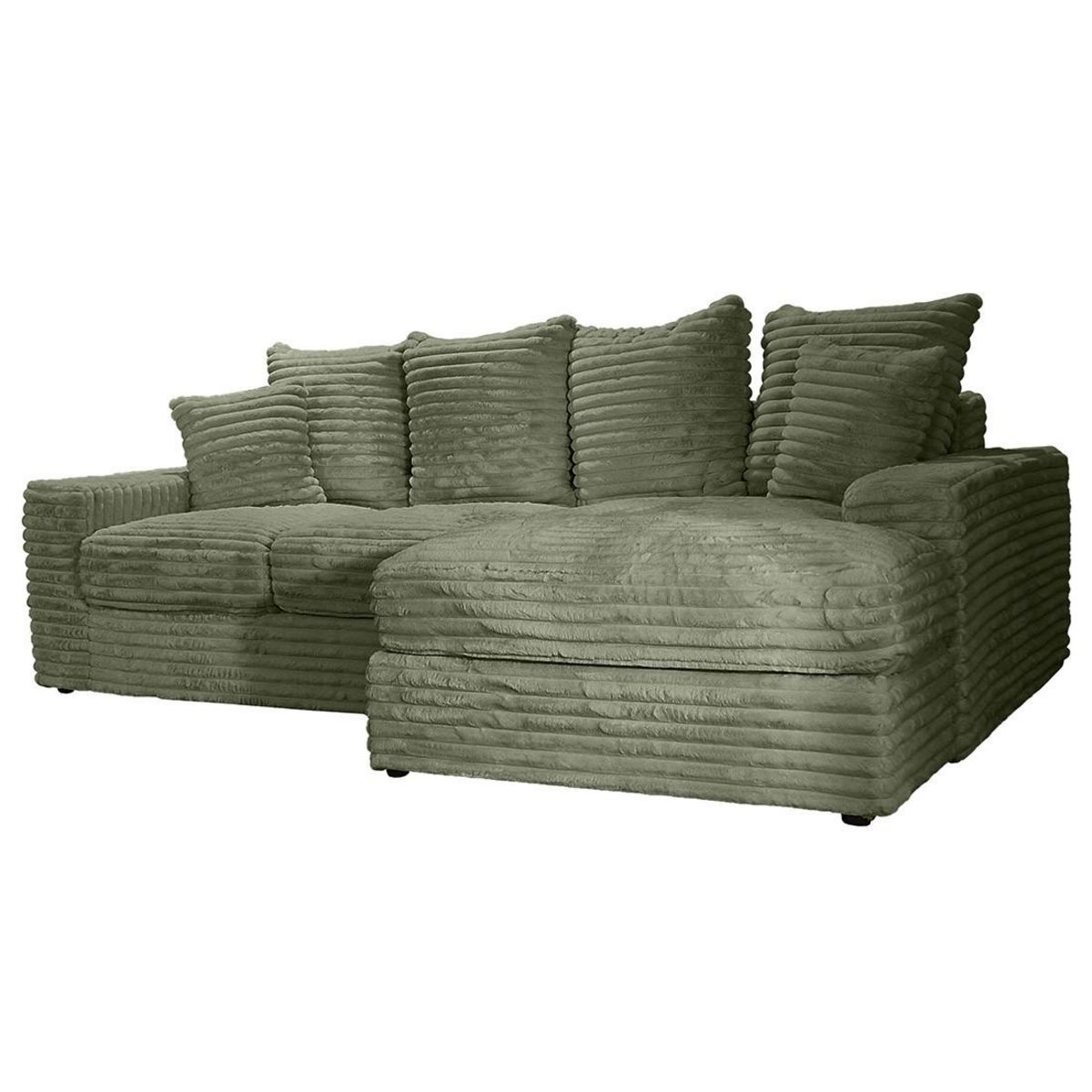 LISA DESIGN Andy - canapé d'angle droit 4 places en fausse fourrure côtelée