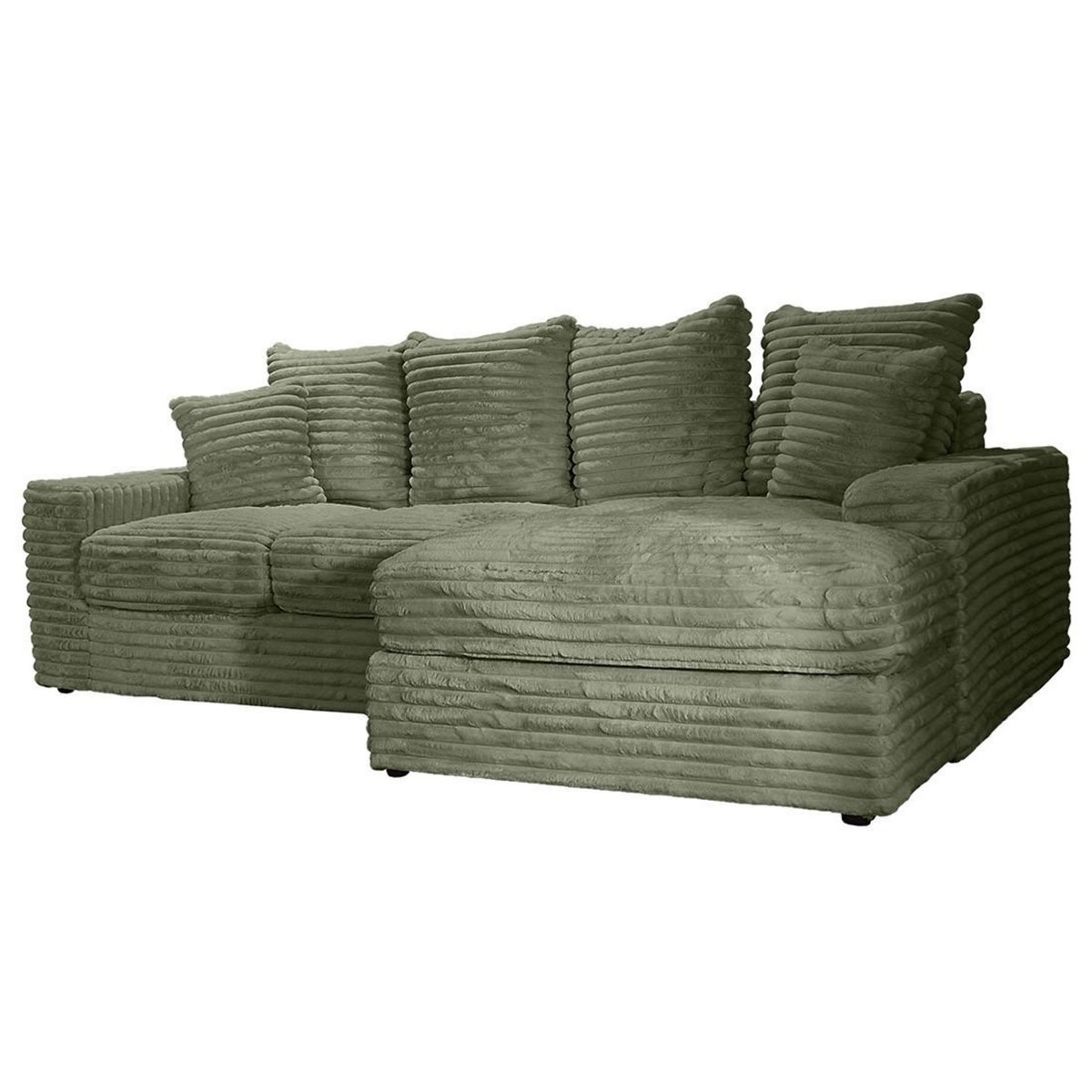 LISA DESIGN Andy - canapé d'angle droit 4 places en fausse fourrure côtelée