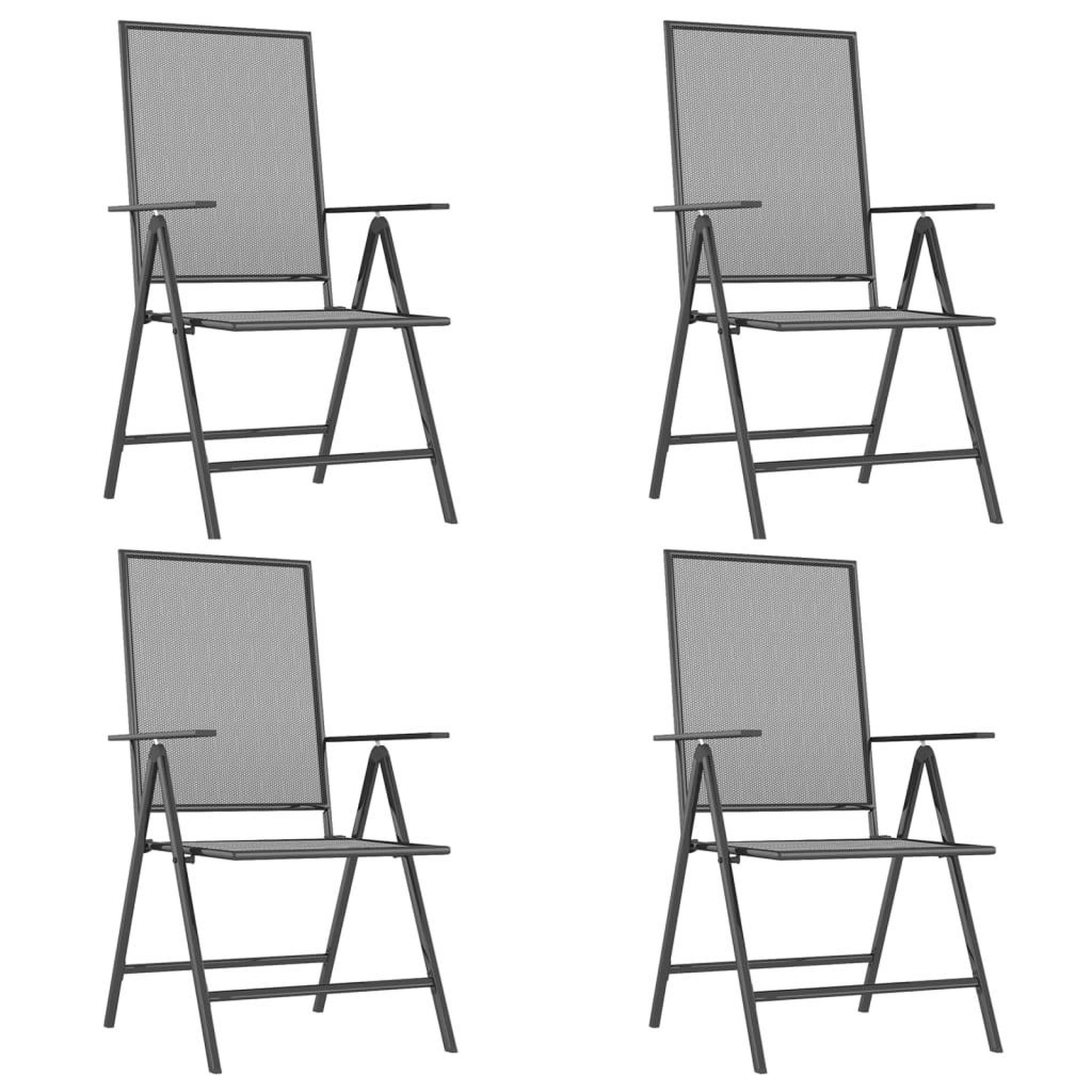 Voir la diapositive 4 : VIDAXL Ensemble a manger de jardin 5 pcs anthracite acier