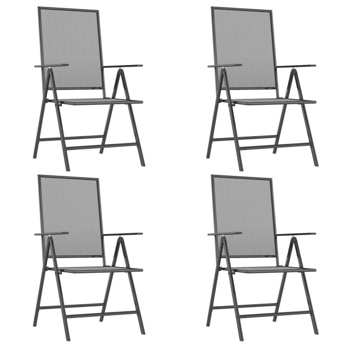 VIDAXL Ensemble a manger de jardin 5 pcs anthracite acier