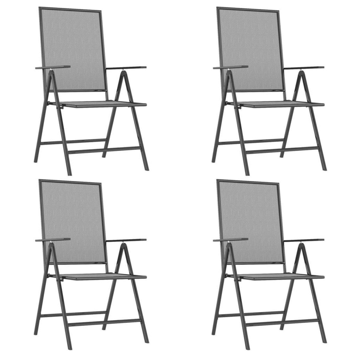 VIDAXL Ensemble a manger de jardin 5 pcs anthracite acier