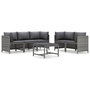 Voir la diapositive 1 : VIDAXL Salon de jardin 6 pcs avec coussins Resine tressee Gris