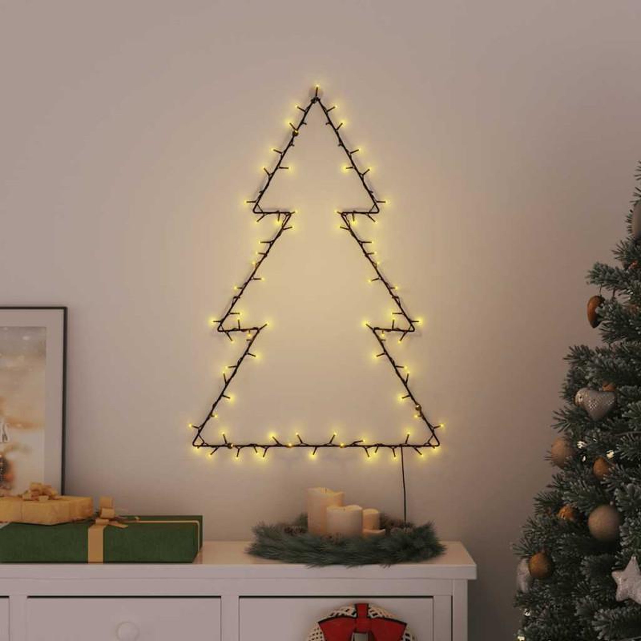 Voir la diapositive 2 : VIDAXL Lumières de Noël silhouette d arbre de Noël 115 LED blanc chaud