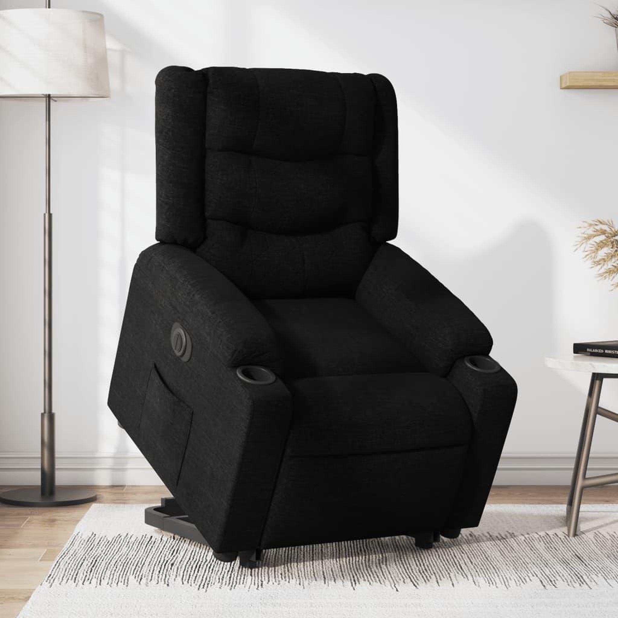 VIDAXL Fauteuil inclinable electrique noir tissu