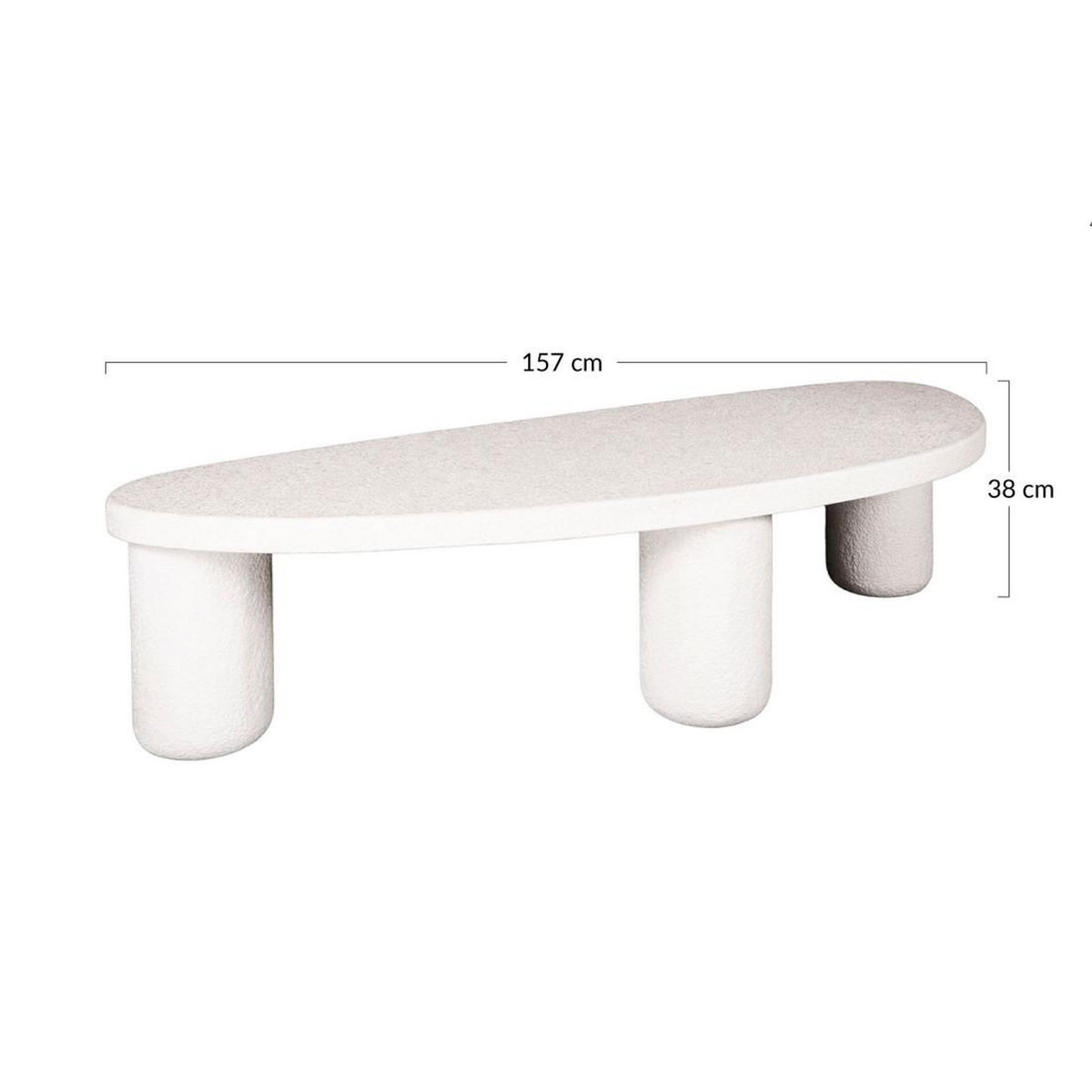 LISA DESIGN Mahara - table basse - finition en marbre composite - 157 cm