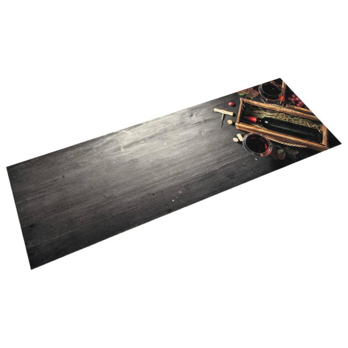 VIDAXL Tapis de cuisine lavable bouteille de vin 45x150 cm velours