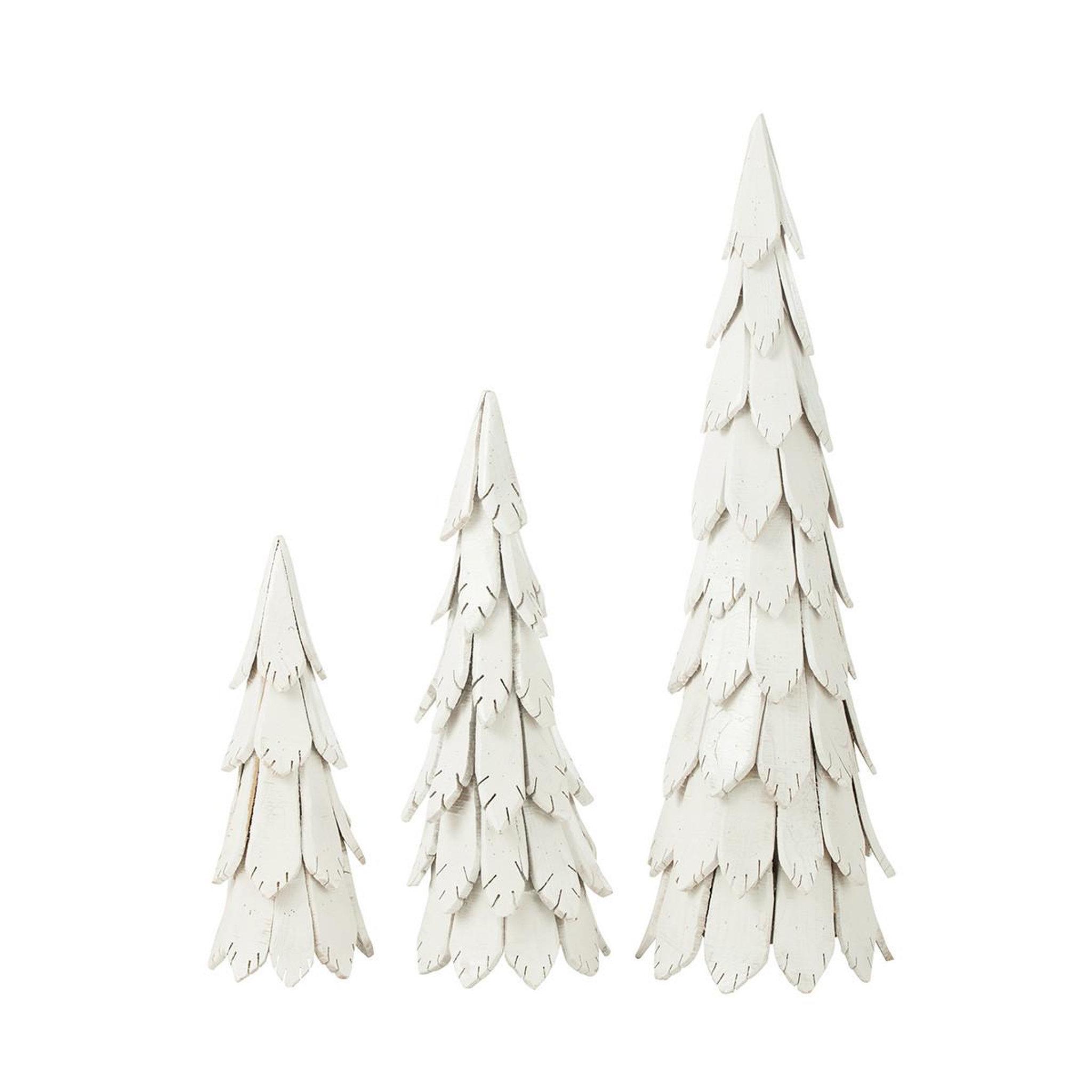 Voir la diapositive 3 : J-LINE Sapin de noël en bois  pieces  120cm blanc