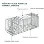 Voir la diapositive 5 : OUTSUNNY Piège de capture pliable pour petits animaux type lapin rat - 2 portes, poignée - dim. 66L x 24l x 30H cm - acier