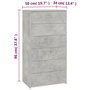 Voir la diapositive 6 : VIDAXL Buffet avec 6 tiroirs Gris beton 50x34x96 cm Bois d'ingenierie