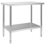 VIDAXL Table de travail de cuisine 100x60x85 cm Acier inoxydable