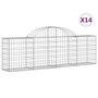 Voir la diapositive 2 : VIDAXL Paniers a gabions arques 14 pcs 200x30x60/80 cm Fer galvanise