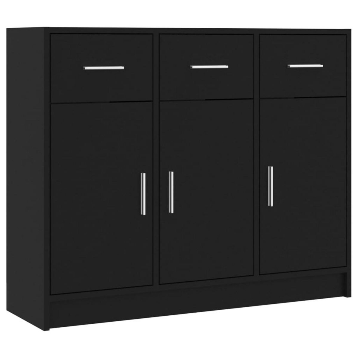 VIDAXL Buffet noir 91x28x75 cm bois d'ingenierie