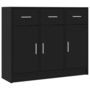 Voir la diapositive 2 : VIDAXL Buffet noir 91x28x75 cm bois d'ingenierie