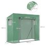 Voir la diapositive 3 : OUTSUNNY Serre de jardin balcon 1,54 m² - porte zippée enroulable, 2 fenêtres moustiquaires - acier PE haute densité anti-UV vert
