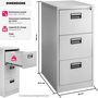 Voir la diapositive 6 : tectake Armoire de classement en métal en acier lâqué époxy gris