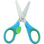 Voir la diapositive 2 : AUCHAN Paire de ciseaux bouts ronds 12 cm sécurité droitier bleu