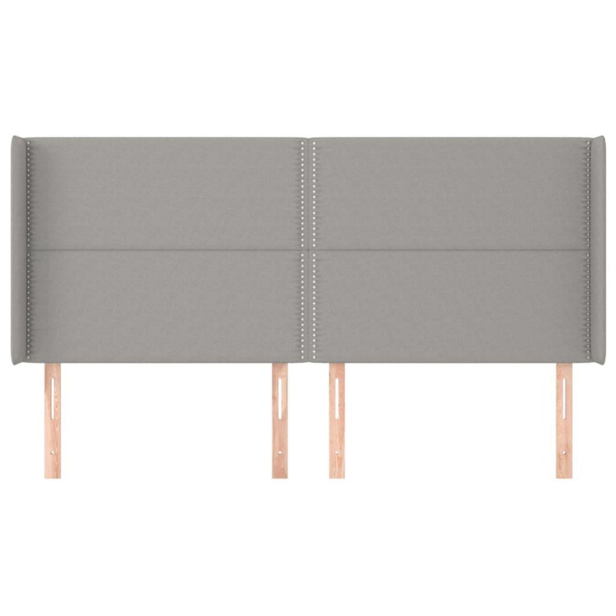 VIDAXL Tete de lit avec oreilles Gris clair 203x16x118/128 cm Tissu