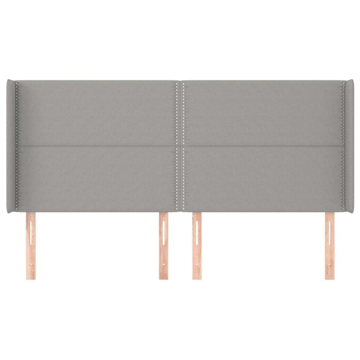 VIDAXL Tete de lit avec oreilles Gris clair 203x16x118/128 cm Tissu