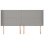 Voir la diapositive 3 : VIDAXL Tete de lit avec oreilles Gris clair 203x16x118/128 cm Tissu