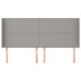 Voir la diapositive 3 : VIDAXL Tete de lit avec oreilles Gris clair 203x16x118/128 cm Tissu