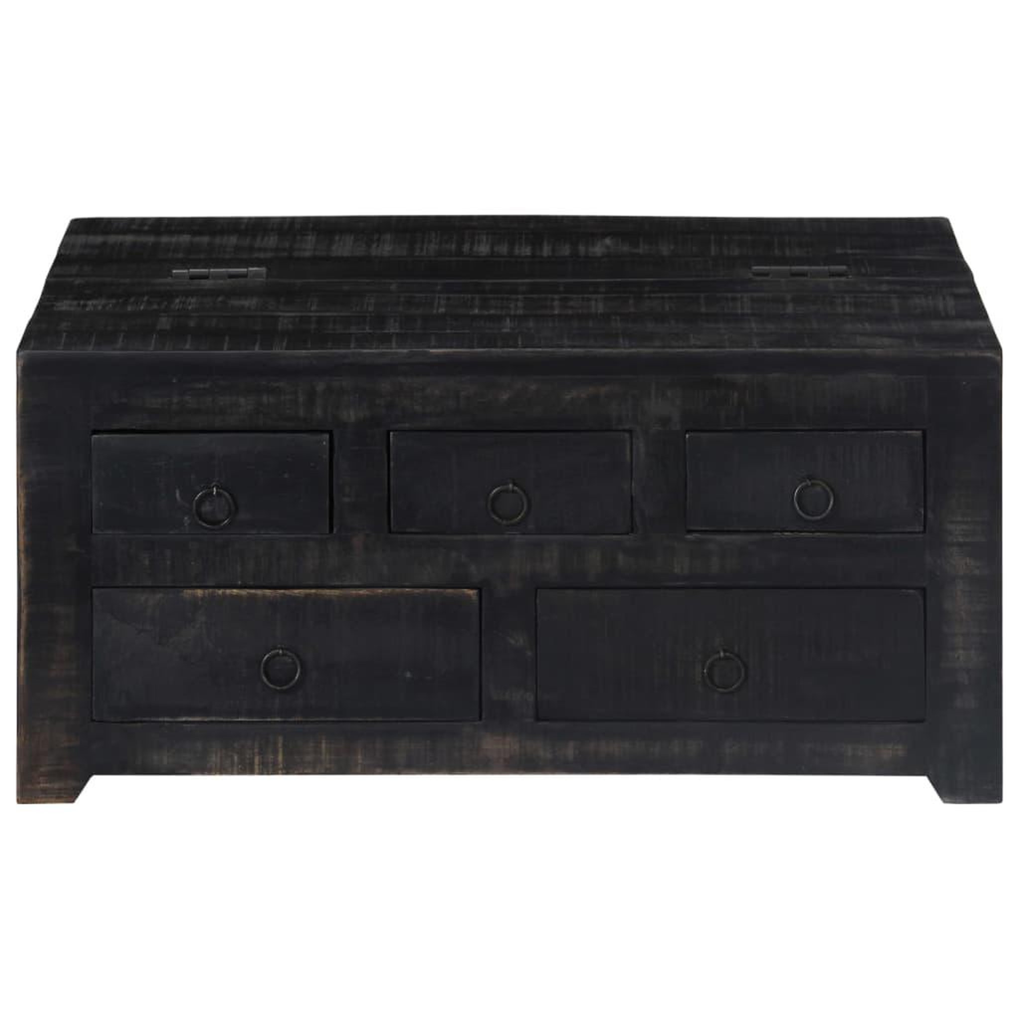 Voir la diapositive 2 : VIDAXL Table basse Noir 65x65x30 cm Bois de manguier massif