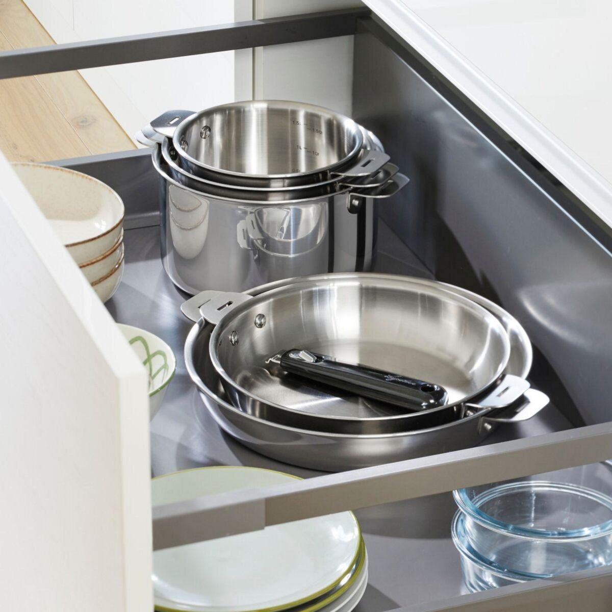 Lagostina Batterie de cuisine Esperta triply 5 pièces + poignée