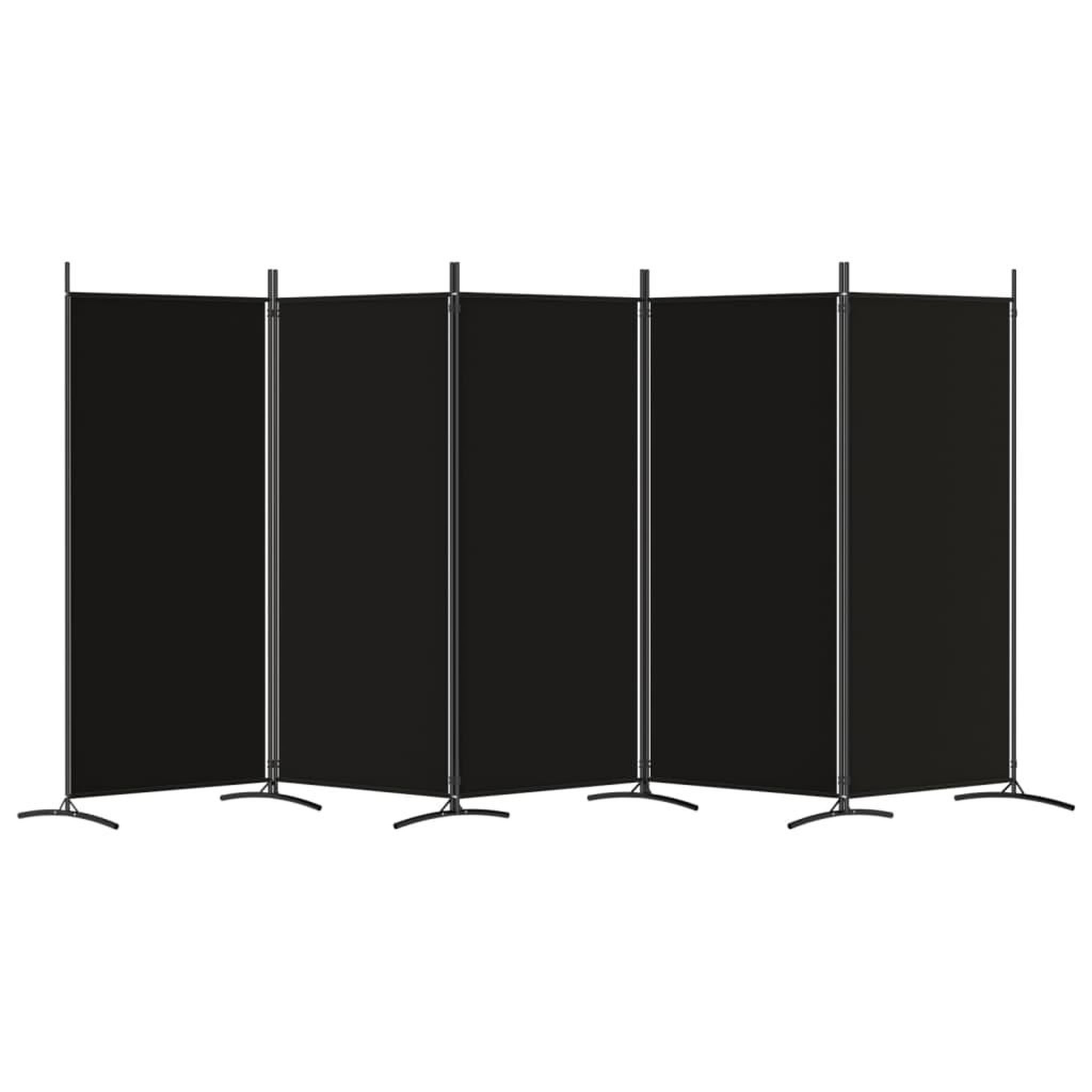 Voir la diapositive 4 : VIDAXL Cloison de separation 5 panneaux Noir 433x180 cm Tissu