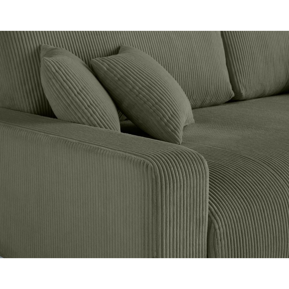 LISA DESIGN Pivoine - canapé droit 3 places - convertible avec coffre - en velours côtelé