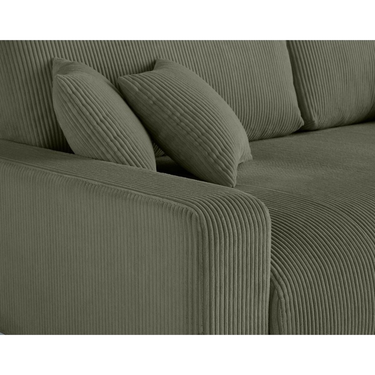 LISA DESIGN Pivoine - canapé droit 3 places - convertible avec coffre - en velours côtelé