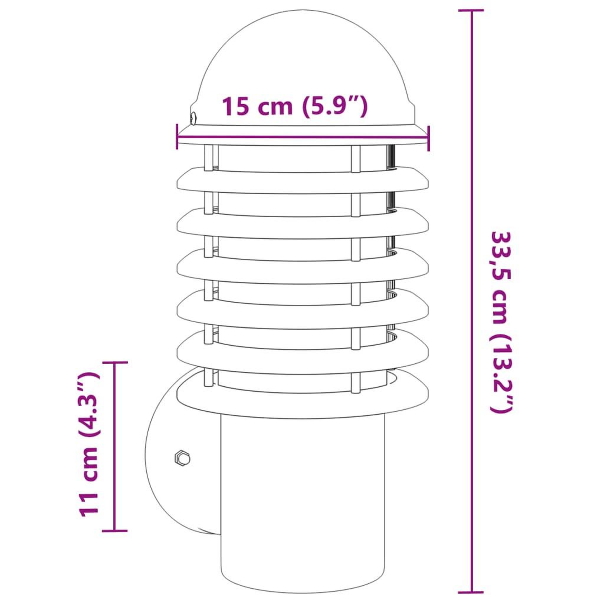 Voir la diapositive 6 : VIDAXL Applique murale d'exterieur argente acier inoxydable