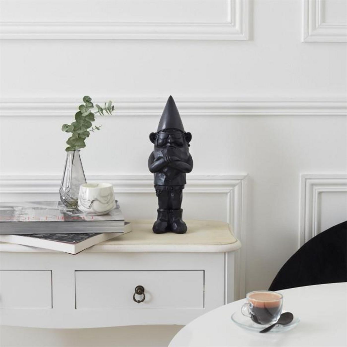 Paris Prix Statuette Design  Nain de Jardin Bad  33cm Noir