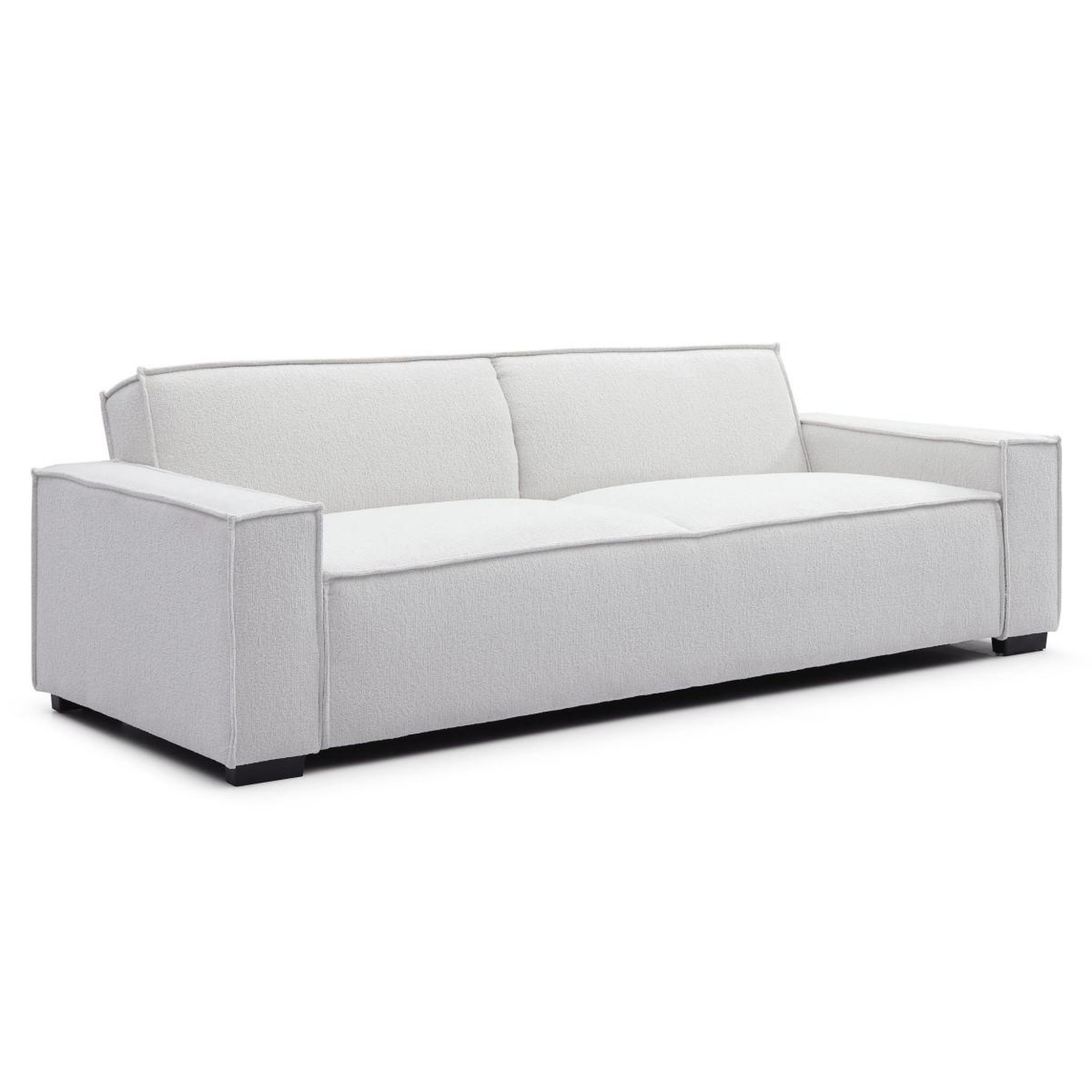 Paris Prix Canapé convertible 3 places bouclette  roby  230cm crème